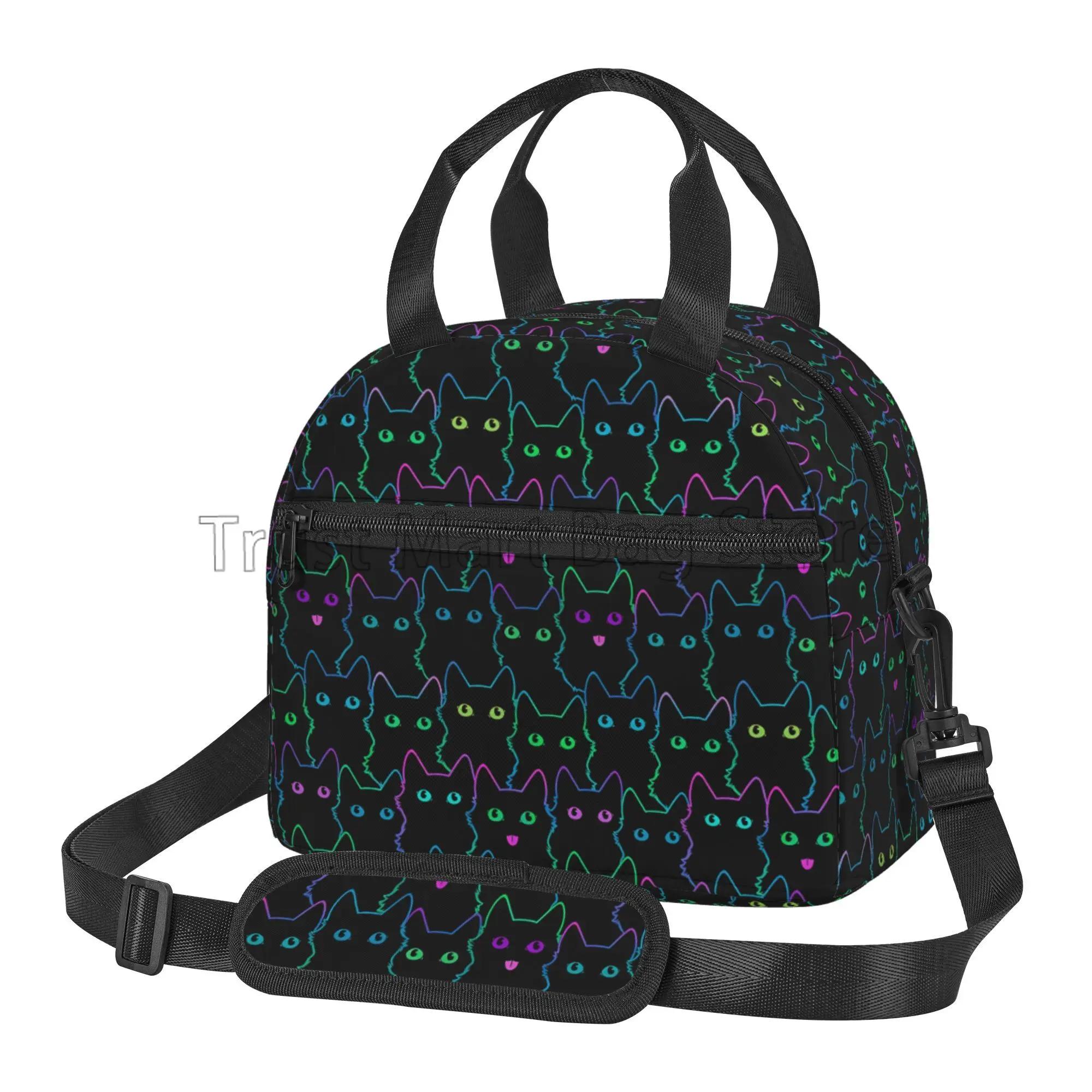 Cute Cat Silhouettes Insulated Lunch Bag Reusable Cooler Thermal Bag Portable Bento Tote with Adjustable Strap for Picnic Travel чёрный
Cute Cat Silhouettes Insulated Lunch Bag Reusable Cooler Thermal Bag Portable Bento Tote with Adjustable Strap for Picnic Travel чёрный