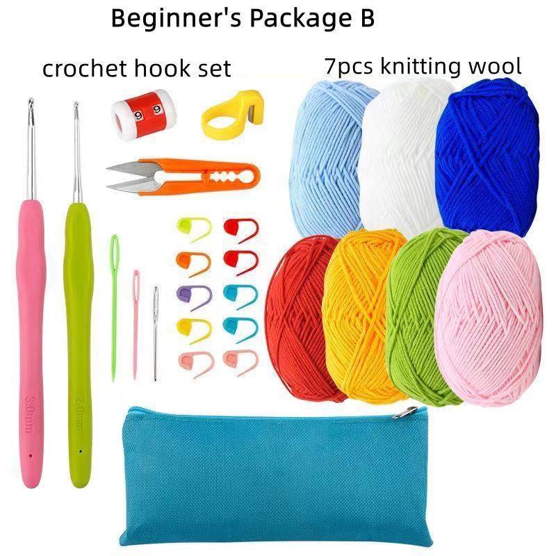 58Pcs/Set Portable Crochet Kit, DIY Beginner Crochet Knitting Hook Set With Storage Bag Material Pack and Storage Tools
58Pcs/Set Portable Crochet Kit, DIY Beginner Crochet Knitting Hook Set With Storage Bag Material Pack and Storage Tools
