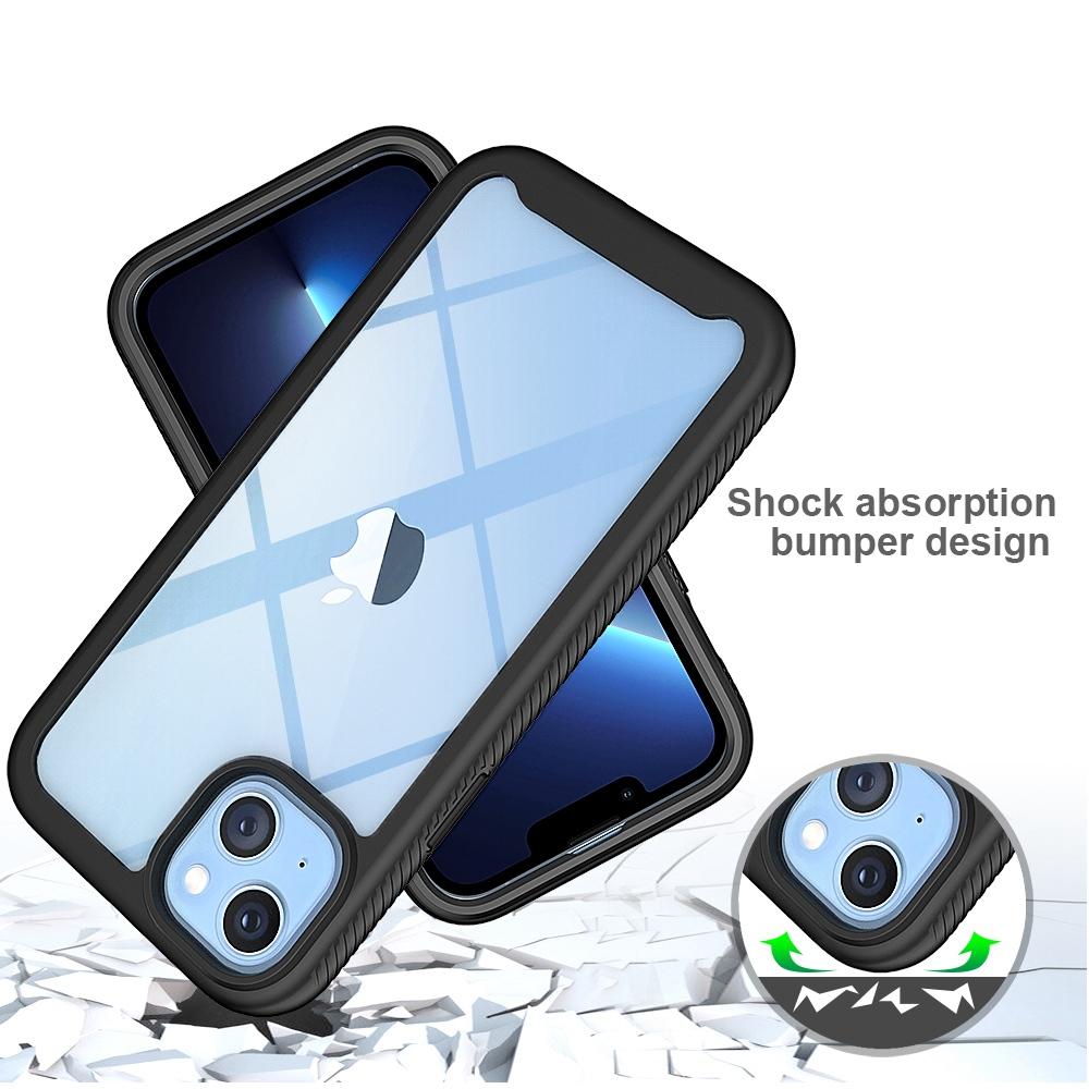 For iPhone 14 Plus 6.7 inch 3-in-1 Full Coverage Phone Case PC+TPU Protective Cover with PET Screen Protector Black
For iPhone 14 Plus 6.7 inch 3-in-1 Full Coverage Phone Case PC+TPU Protective Cover with PET Screen Protector Black