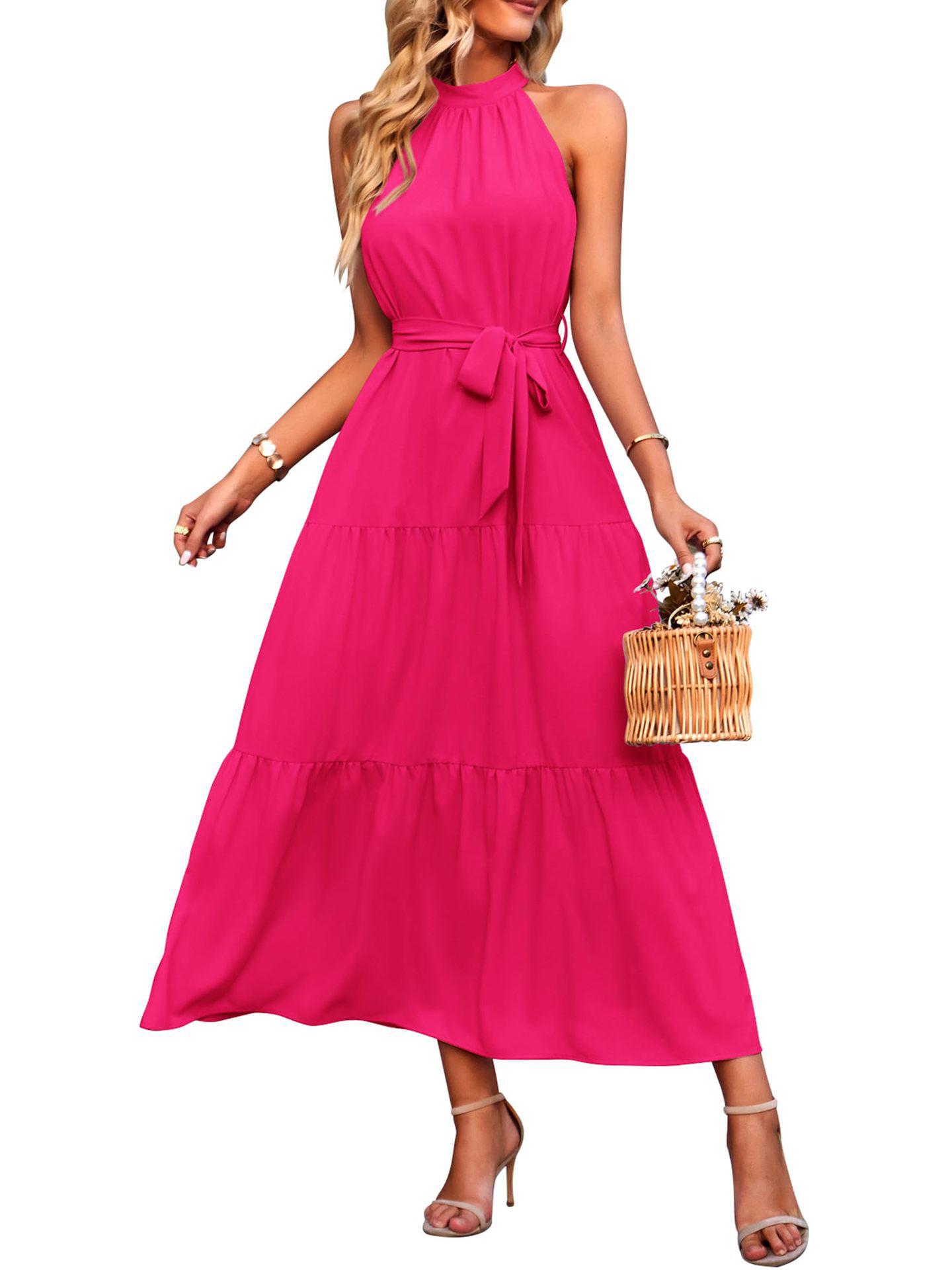 2025 European-American Halter Tie-up Patchwork Long Dress for Women Large (L) рожевий червоний колір
2025 European-American Halter Tie-up Patchwork Long Dress for Women Large (L) рожевий червоний колір