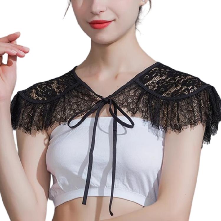 Multipurpose Lace Trimmed Shoulder Scarf Wedding Banquet Essential Easy Carry Temperature Adapt чорний
Multipurpose Lace Trimmed Shoulder Scarf Wedding Banquet Essential Easy Carry Temperature Adapt чорний