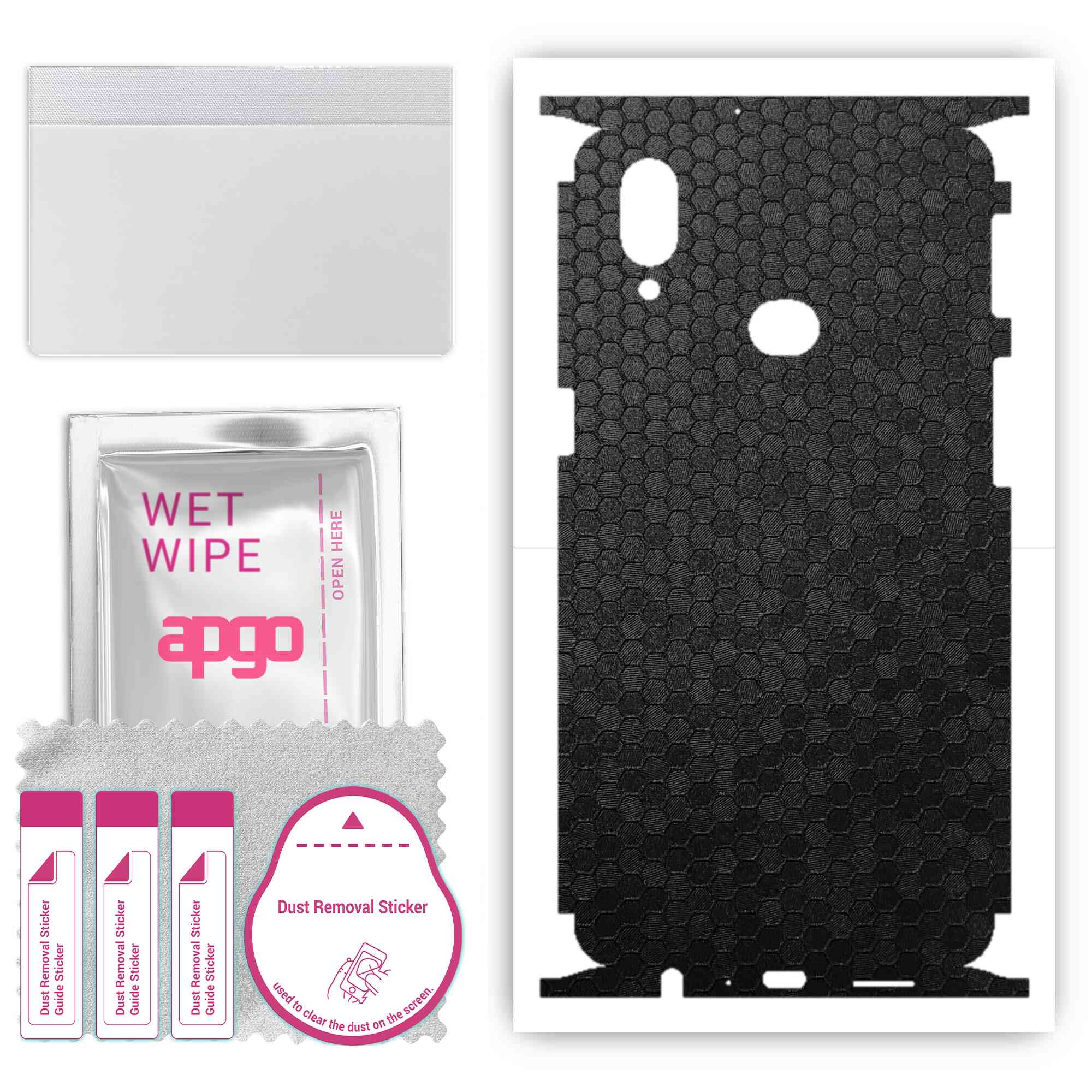 Apgo Protective Skin Sticker for the back+sides compatible with Samsung Galaxy A10s, Full Wrap Film, Foil, Vinyl - Pattern Black Honeycomb
Apgo Protective Skin Sticker for the back+sides compatible with Samsung Galaxy A10s, Full Wrap Film, Foil, Vinyl - Pattern Black Honeycomb