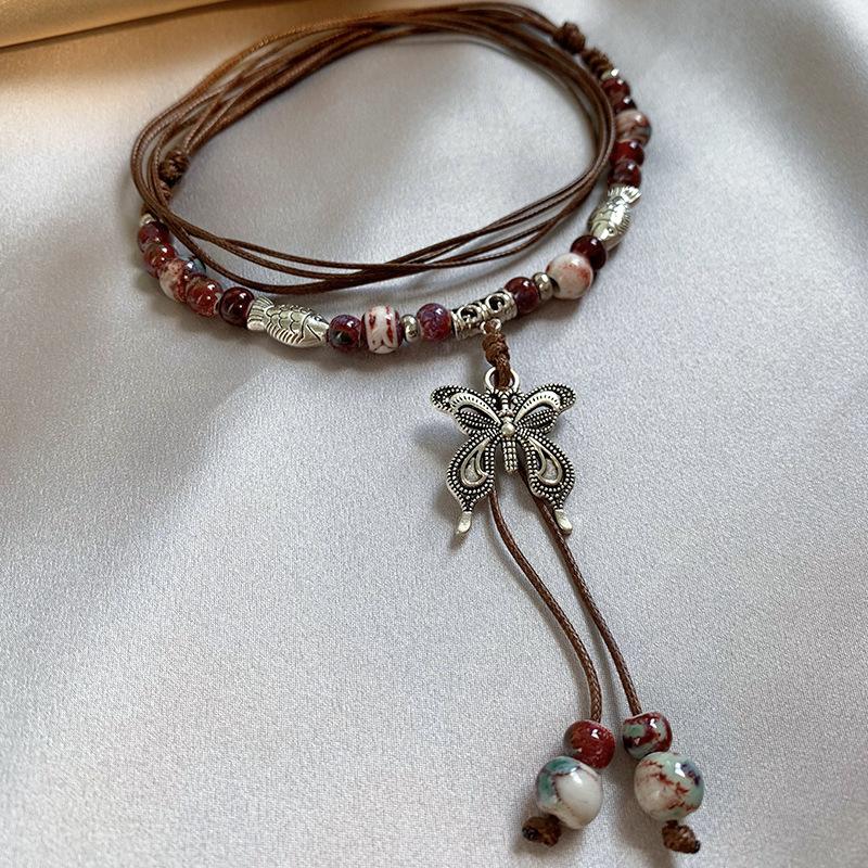 Meier New chinese ethnic style beaded tassel butterfly necklace women s new arrivalretro braided clavicle chain
Meier New chinese ethnic style beaded tassel butterfly necklace women s new arrivalretro braided clavicle chain