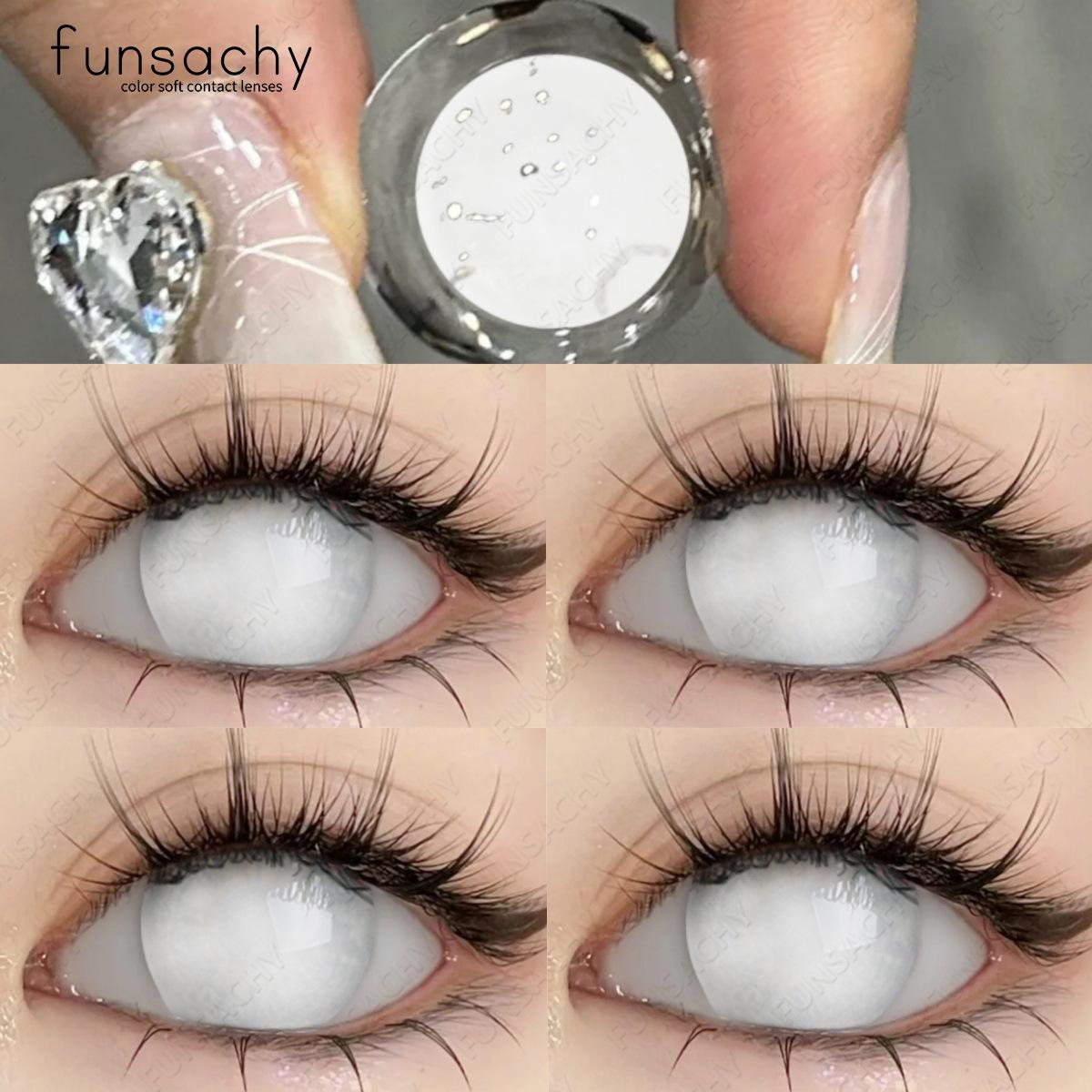 FUNSACHY 1 пара цветных контактных линз для глаз на Хэллоуин, разноцветные линзы, аниме-контакты для косплея, белые, черные, красные цветные линзы 
FUNSACHY 1 пара цветных контактных линз для глаз на Хэллоуин, разноцветные линзы, аниме-контакты для косплея, белые, черные, красные цветные линзы