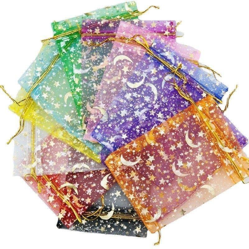 50pcs/Lot 7x9 9x12 10x15 13x18cm Printing Star Moon Christmas Organza Sack Drawstring Charm Packaging Bags Daily Jewelry 7x9cm
50pcs/Lot 7x9 9x12 10x15 13x18cm Printing Star Moon Christmas Organza Sack Drawstring Charm Packaging Bags Daily Jewelry 7x9cm