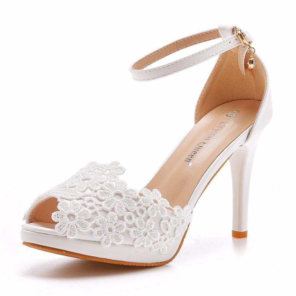 Crystal Queen Women Bride Toe High Heels Wedding Shoes White Lace Stiletto Wristbands Summer Party Sandals Pumps 42 білий
Crystal Queen Women Bride Toe High Heels Wedding Shoes White Lace Stiletto Wristbands Summer Party Sandals Pumps 42 білий