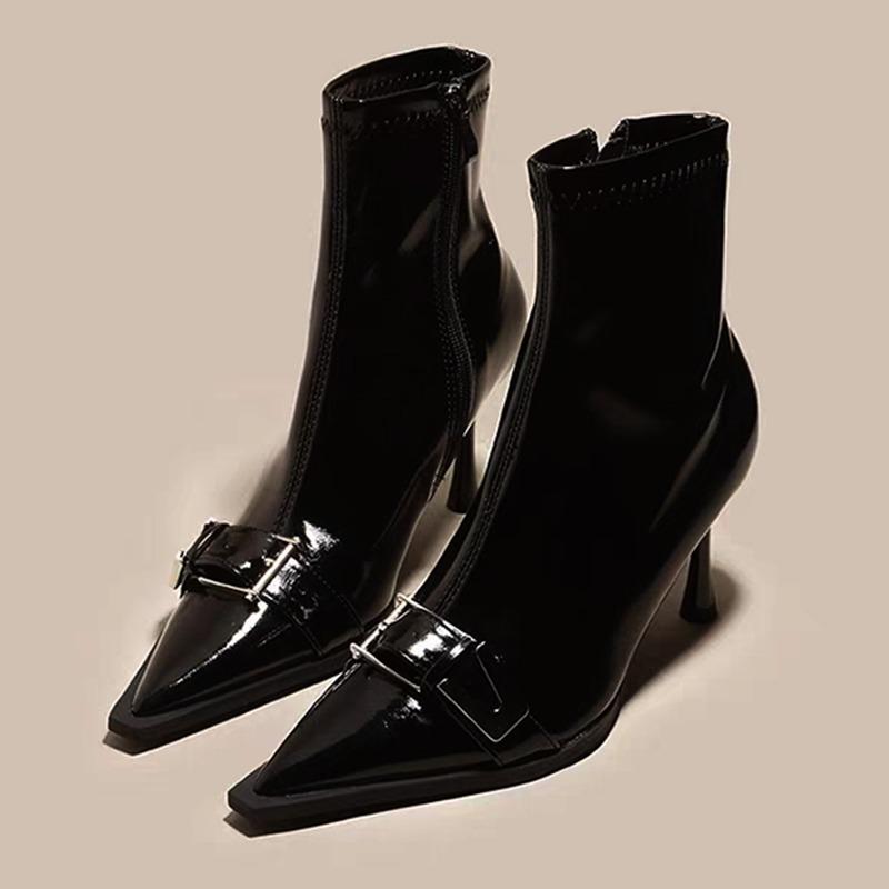 English Stiletto Booties Spring Summer Pointed Toe Sleeve Non-Slip Metal Button Heels 35 чёрный
English Stiletto Booties Spring Summer Pointed Toe Sleeve Non-Slip Metal Button Heels 35 чёрный