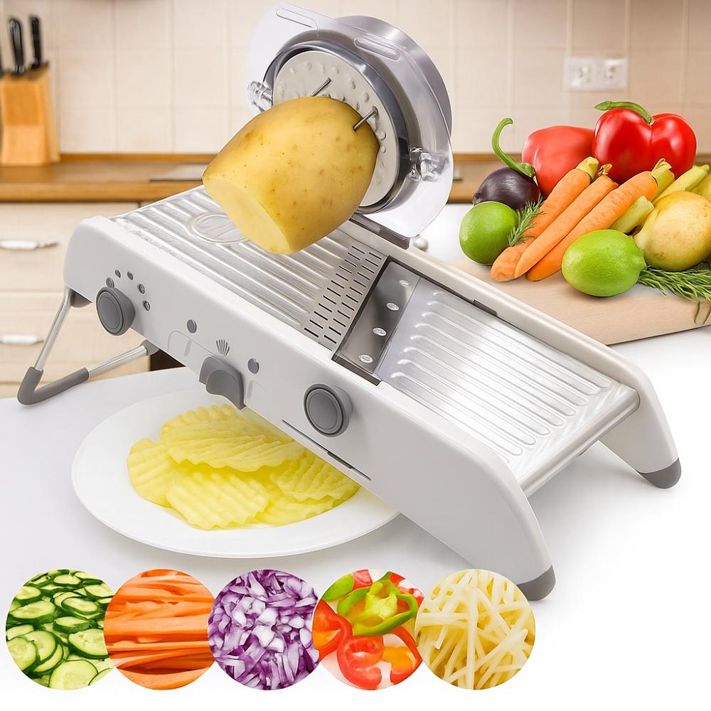 Adjustable Vegetable Cutter Efficient Vegetable Slicer Household Vegetable Shredder Onion сірий
Adjustable Vegetable Cutter Efficient Vegetable Slicer Household Vegetable Shredder Onion сірий