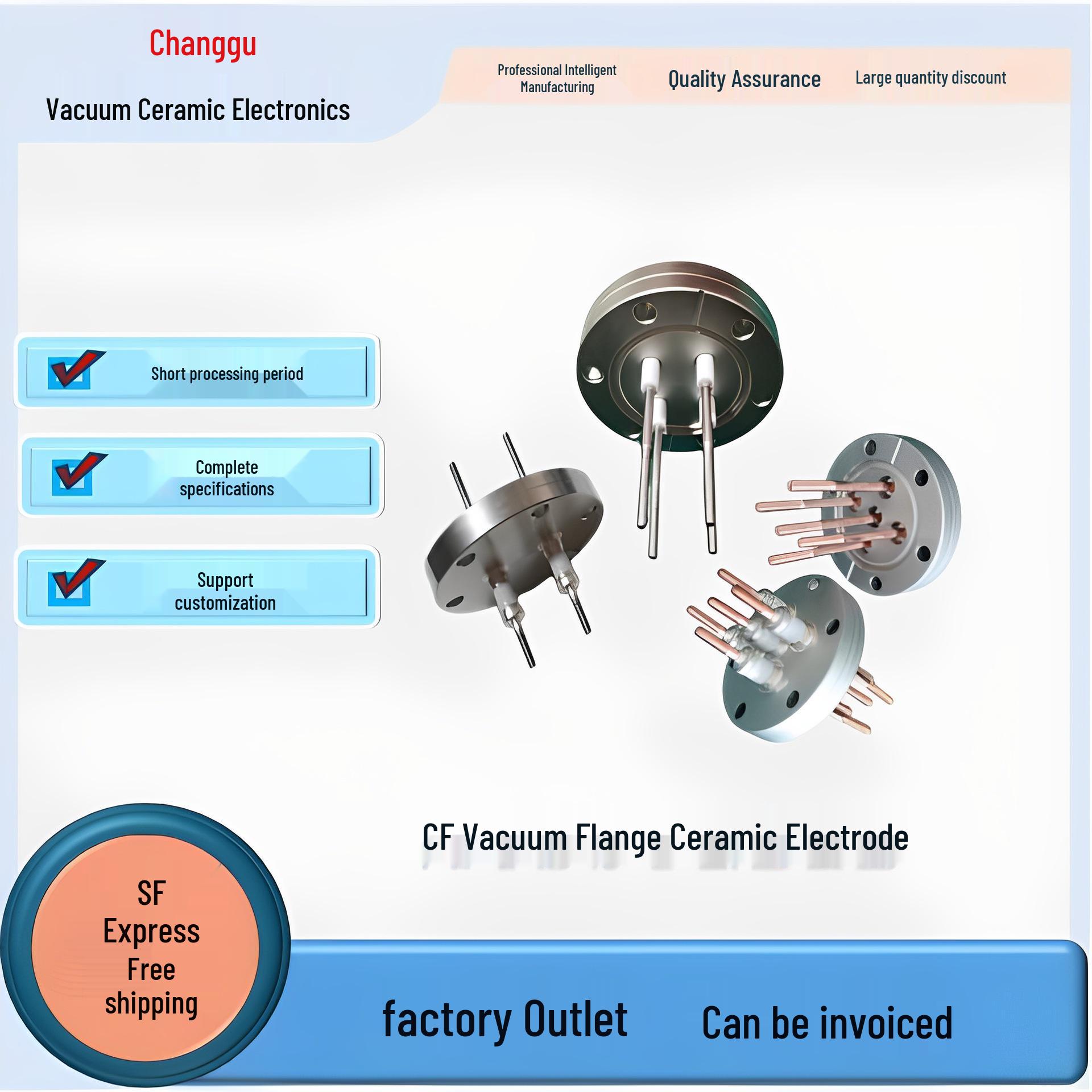 CF35 Vacuum Flange Non-standard Ceramic High Voltage Insulation Sealing Connector & Electrode Core M3 (3KV) - 1 Core
CF35 Vacuum Flange Non-standard Ceramic High Voltage Insulation Sealing Connector & Electrode Core M3 (3KV) - 1 Core