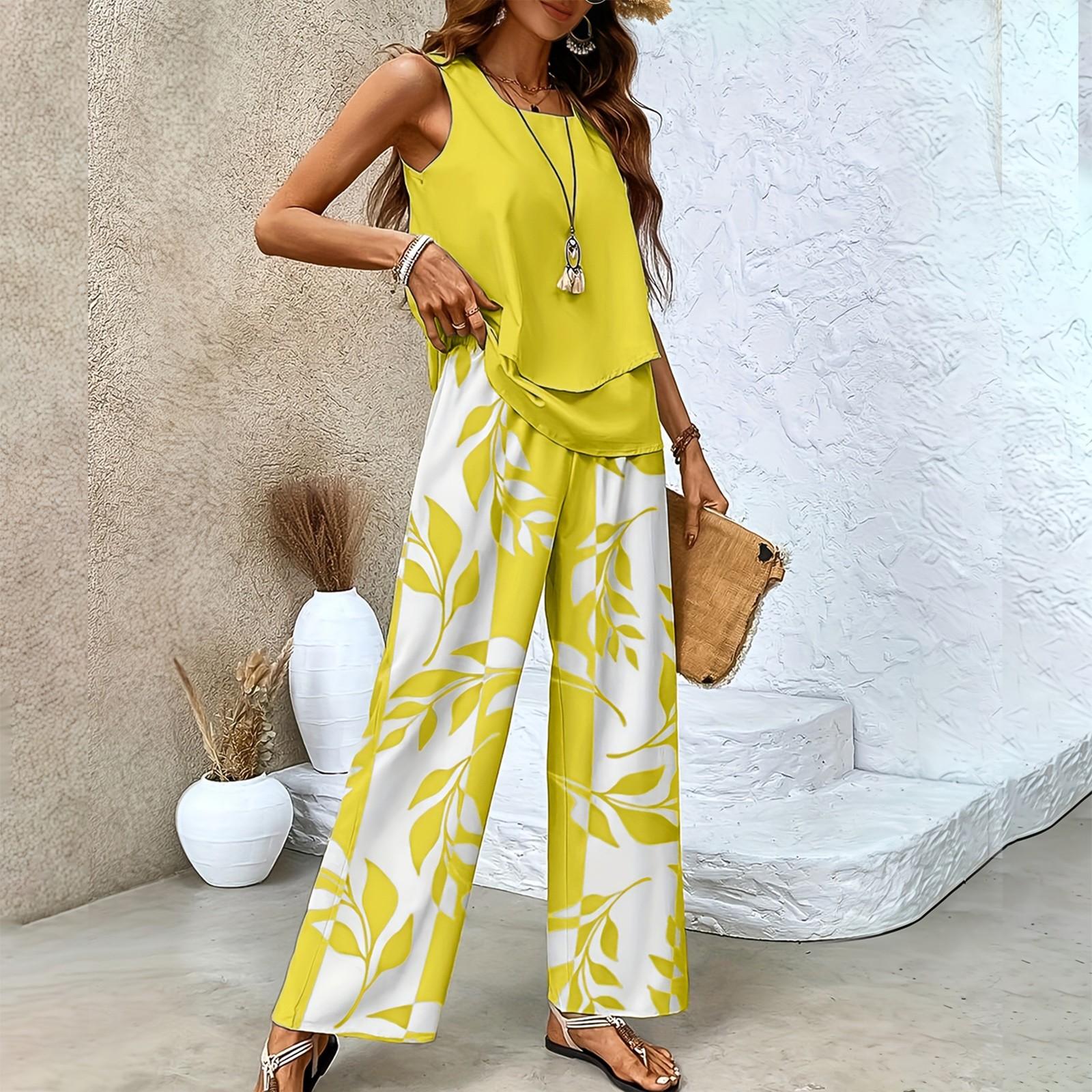 Women s Two-piece Summer Loose Sleeveless Double-layer Vest Top, Casual Pants Vacation Set XXL жовтий
Women s Two-piece Summer Loose Sleeveless Double-layer Vest Top, Casual Pants Vacation Set XXL жовтий