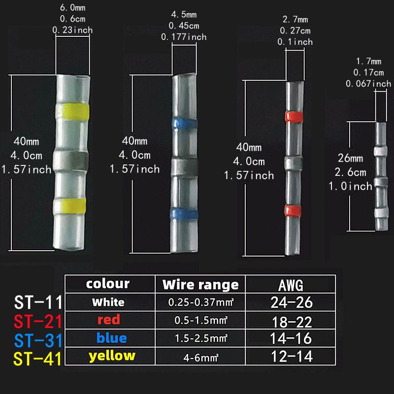 Waterproof Solder Connector Terminals,Heat Shrink Casing with Solder Connectors,Electrical Butt Wire Connector Sealing Tube
Waterproof Solder Connector Terminals,Heat Shrink Casing with Solder Connectors,Electrical Butt Wire Connector Sealing Tube