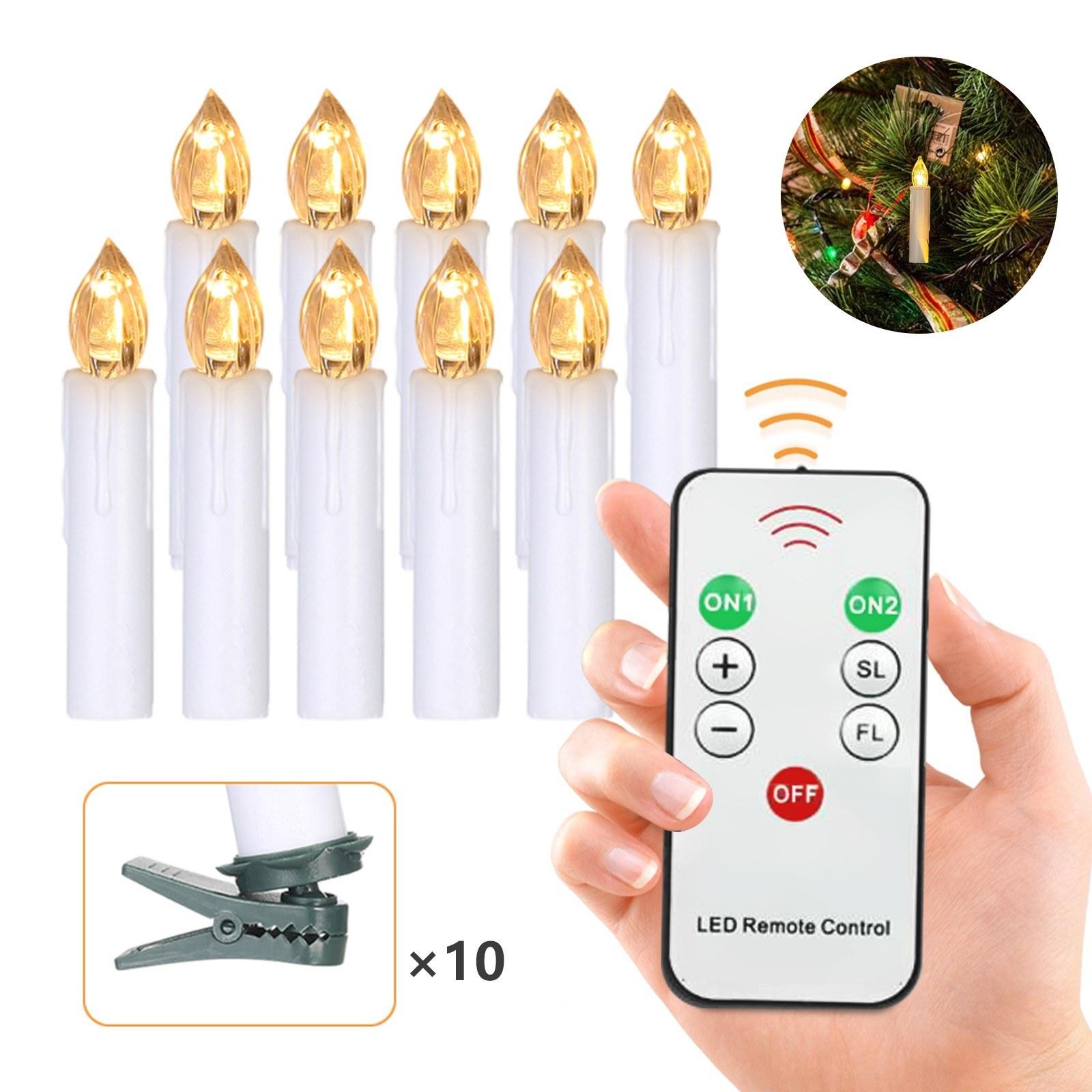 Realistic Warm White LED Flameless Candles with Remote Control for Party Decoration 10 PCS White
Realistic Warm White LED Flameless Candles with Remote Control for Party Decoration 10 PCS White