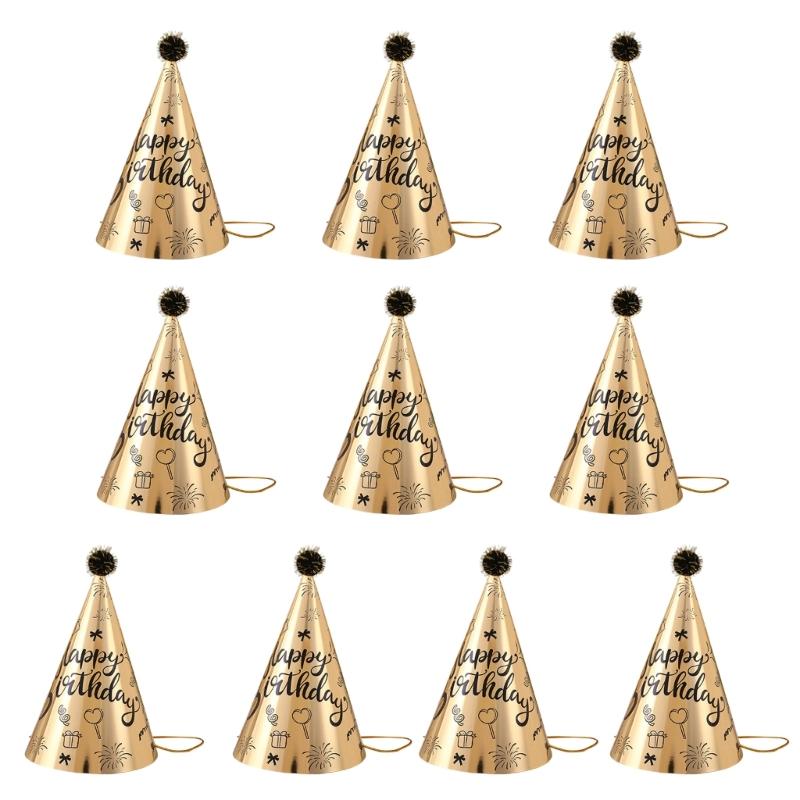 Set of 10pcs Party Birthday Decoration Hat Paper Cone Hat With Plush Ball Decoration For Birthdays Special Event золотий
Set of 10pcs Party Birthday Decoration Hat Paper Cone Hat With Plush Ball Decoration For Birthdays Special Event золотий