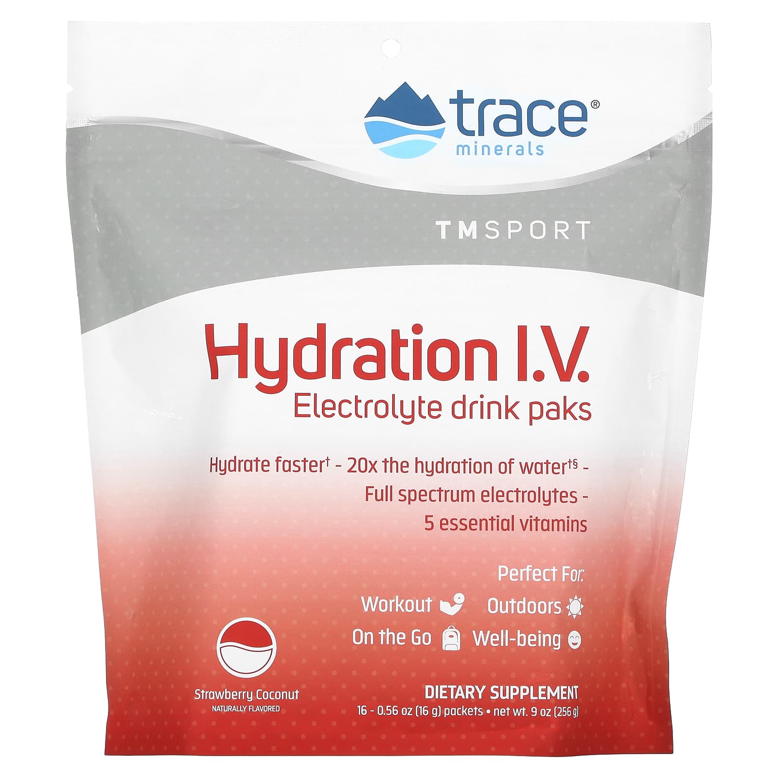Trace, TM Sport, Hydration IV, Electrolyte Drink Pack, Strawberry Coconut, 16 Packs, 0.56 oz (16 g) Each
Trace, TM Sport, Hydration IV, Electrolyte Drink Pack, Strawberry Coconut, 16 Packs, 0.56 oz (16 g) Each