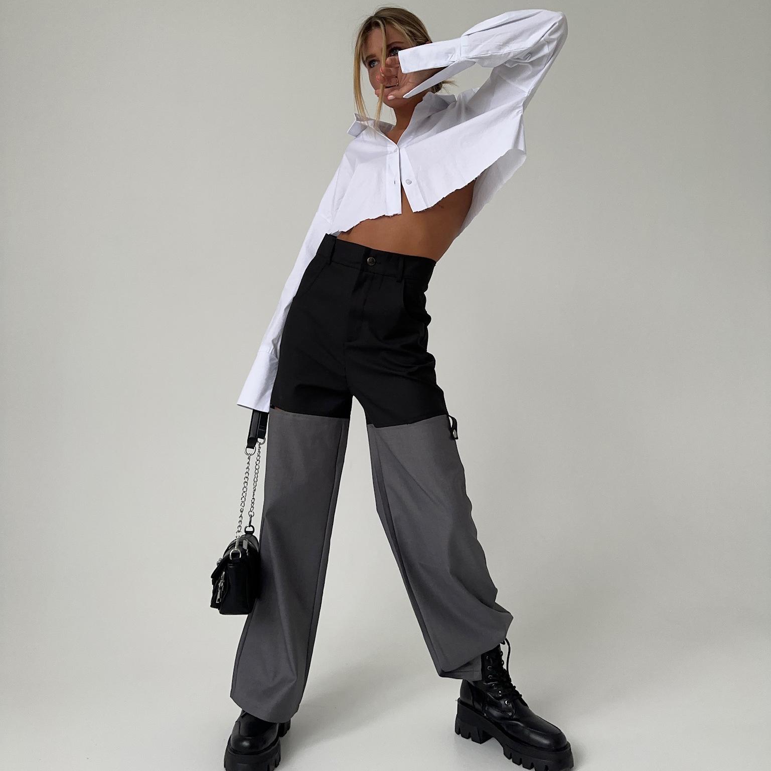 Повседневные брюки в стиле пэчворк Clash. Простые свободные рабочие брюки. Прямые брюки на пуговицах Spice Girls Hundred. S чёрный
Повседневные брюки в стиле пэчворк Clash. Простые свободные рабочие брюки. Прямые брюки на пуговицах Spice Girls Hundred. S чёрный