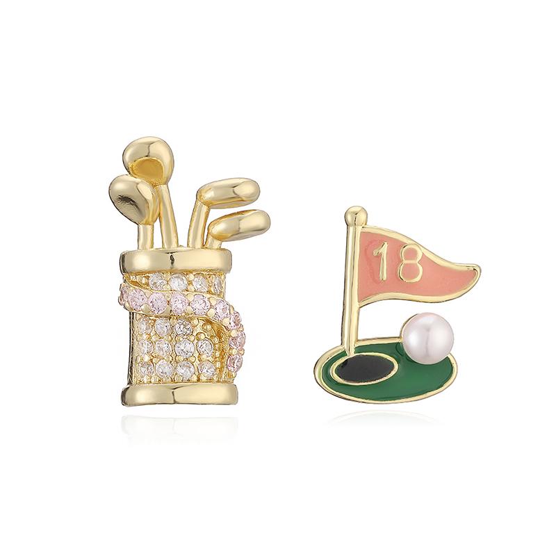 HECHENG,Enamel Drip Glaze Cute Golf Club Tennis Racket Shaped Zircon Sporty Style Copper Metal Stud Earrings 1 Pair Other
HECHENG,Enamel Drip Glaze Cute Golf Club Tennis Racket Shaped Zircon Sporty Style Copper Metal Stud Earrings 1 Pair Other