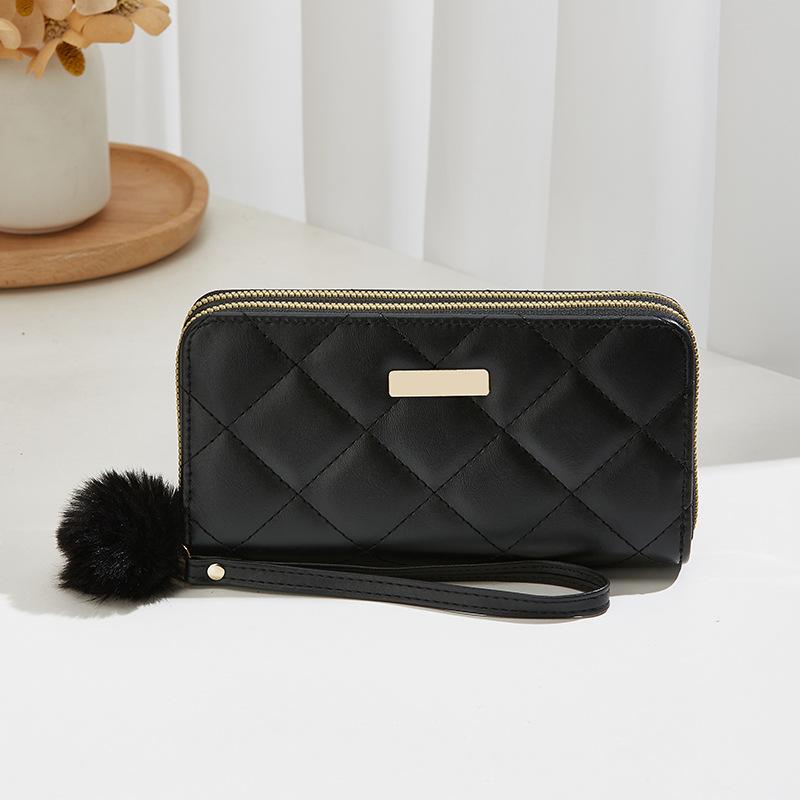 Women s long wallet, new multi-card zipper clutch bag, rhombus hairball, women s wallet, one piece of hair чёрный
Women s long wallet, new multi-card zipper clutch bag, rhombus hairball, women s wallet, one piece of hair чёрный