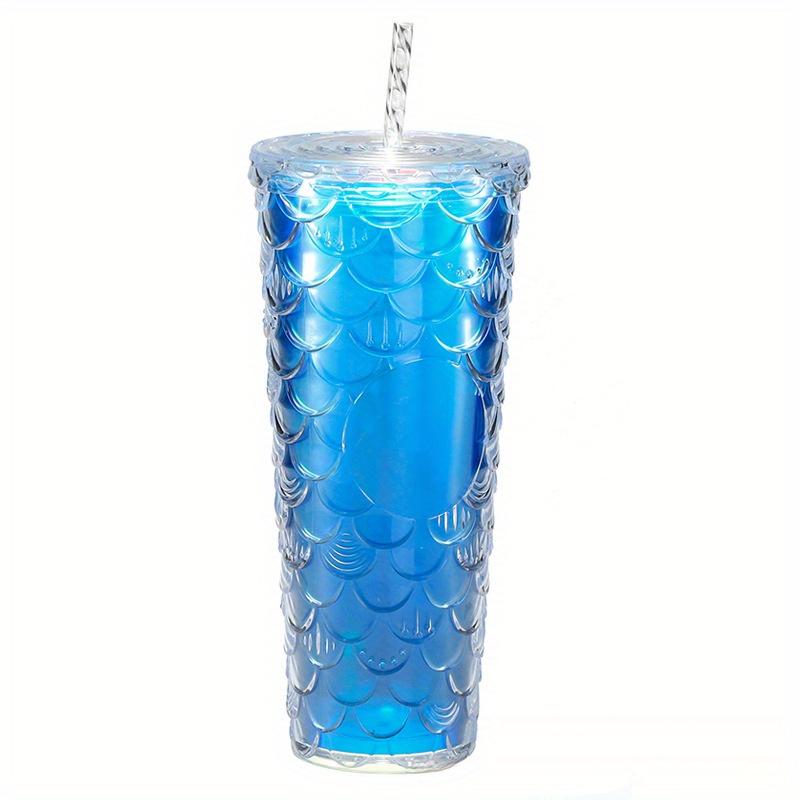 Large Capacity Colorful Laser Double-layer Straw Cup, Fish Scale Plastic Water Cup, Durian Cup синій
Large Capacity Colorful Laser Double-layer Straw Cup, Fish Scale Plastic Water Cup, Durian Cup синій
