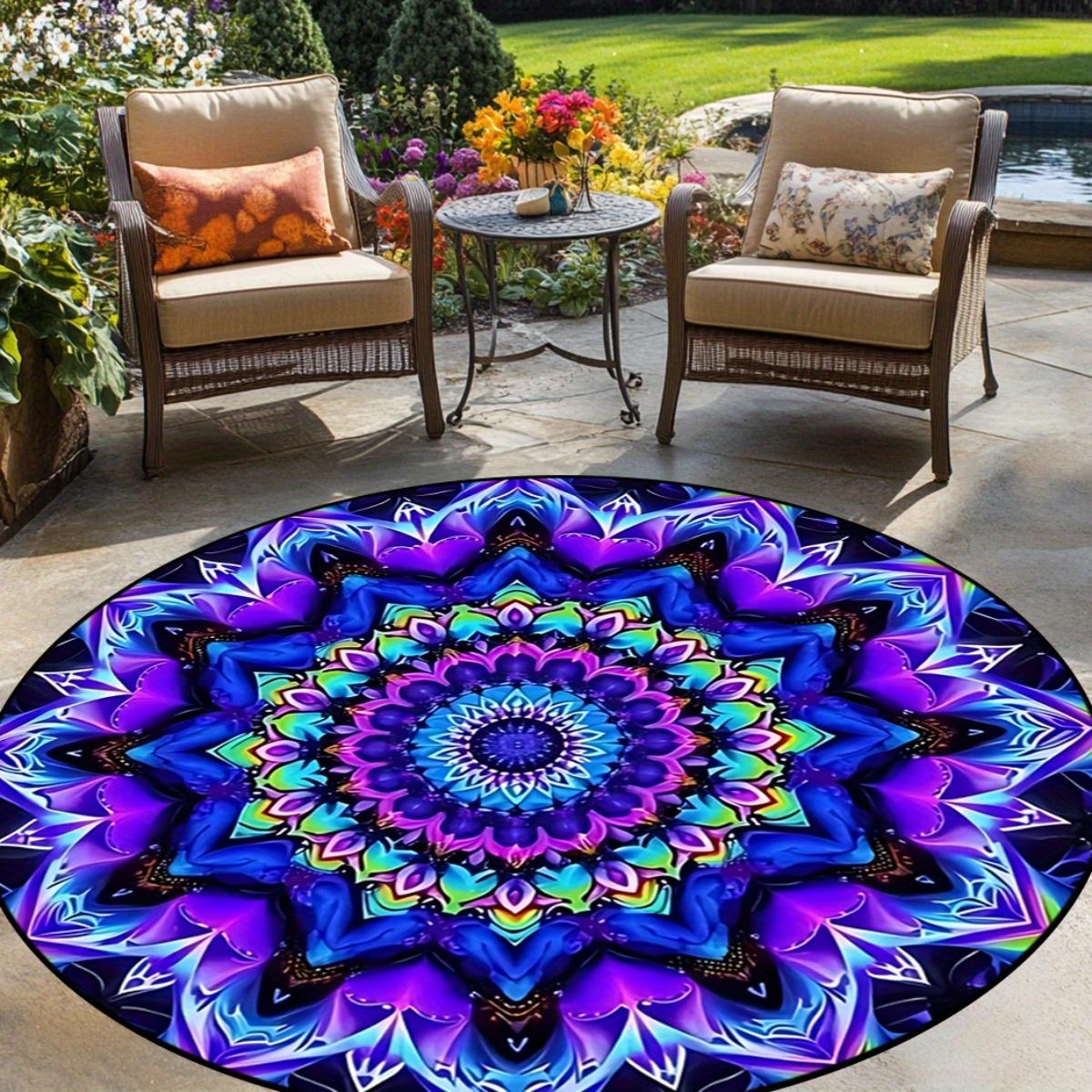 Blacklight Bohemian Round Area Rug, Non Slip Floor Mat for Dining Room Living Room and Bedroom, Spring Home Decor Gift Diameter 60cm
Blacklight Bohemian Round Area Rug, Non Slip Floor Mat for Dining Room Living Room and Bedroom, Spring Home Decor Gift Diameter 60cm