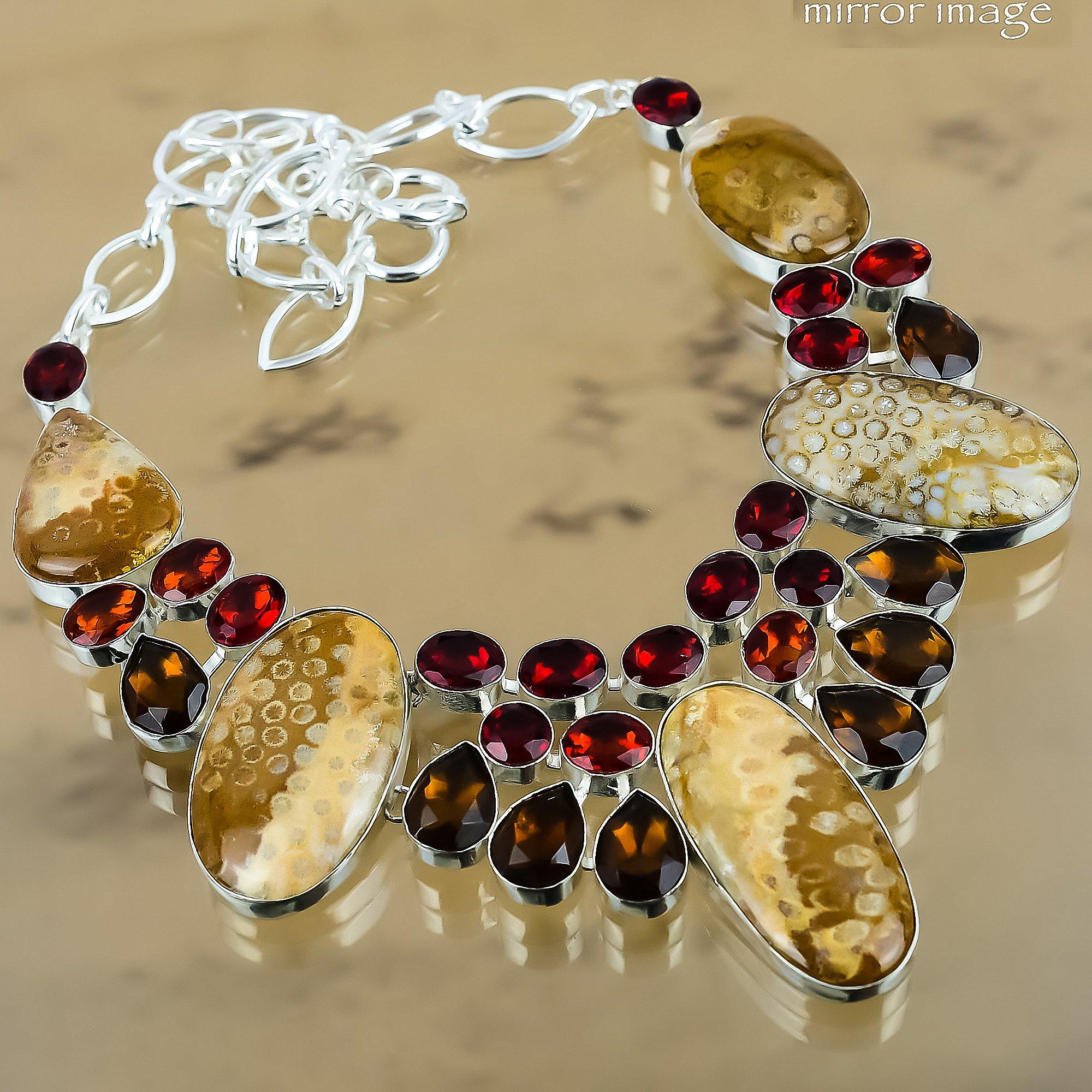 Natural Fossil Coral Gemstone Chain Adjustable Necklace 925 Silver For Women Adjustable
Natural Fossil Coral Gemstone Chain Adjustable Necklace 925 Silver For Women Adjustable