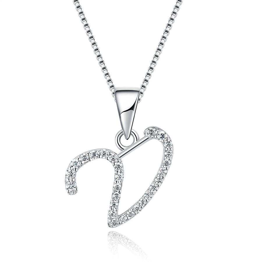 Charming Alphabet Elegant Pendant Initial Letter V Simple Exquisite Love Heart Necklace Fashion DIY білий
Charming Alphabet Elegant Pendant Initial Letter V Simple Exquisite Love Heart Necklace Fashion DIY білий