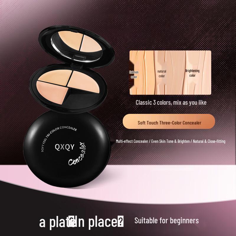 QXQY Soft Touch Three-Color Concealer: Natural Skin Tone Correction, Dark Circle Coverage, Face Brightening, Flawless Base Makeup.
QXQY Soft Touch Three-Color Concealer: Natural Skin Tone Correction, Dark Circle Coverage, Face Brightening, Flawless Base Makeup.