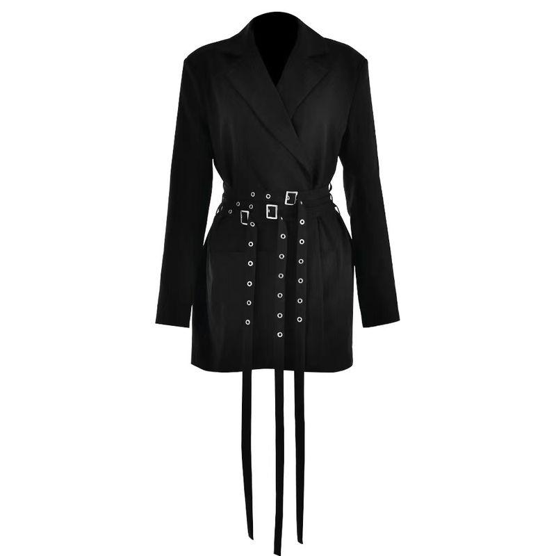Western Style Fashion Sexy Long sleeve Slim fit Belt Patchwork Suit Fashion Small Suit Jacket Black S
Western Style Fashion Sexy Long sleeve Slim fit Belt Patchwork Suit Fashion Small Suit Jacket Black S