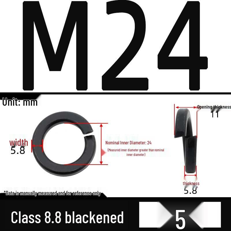 8.8 Grade Thickened Black Elastic Open Spring Washer M3-M36
8.8 Grade Thickened Black Elastic Open Spring Washer M3-M36
