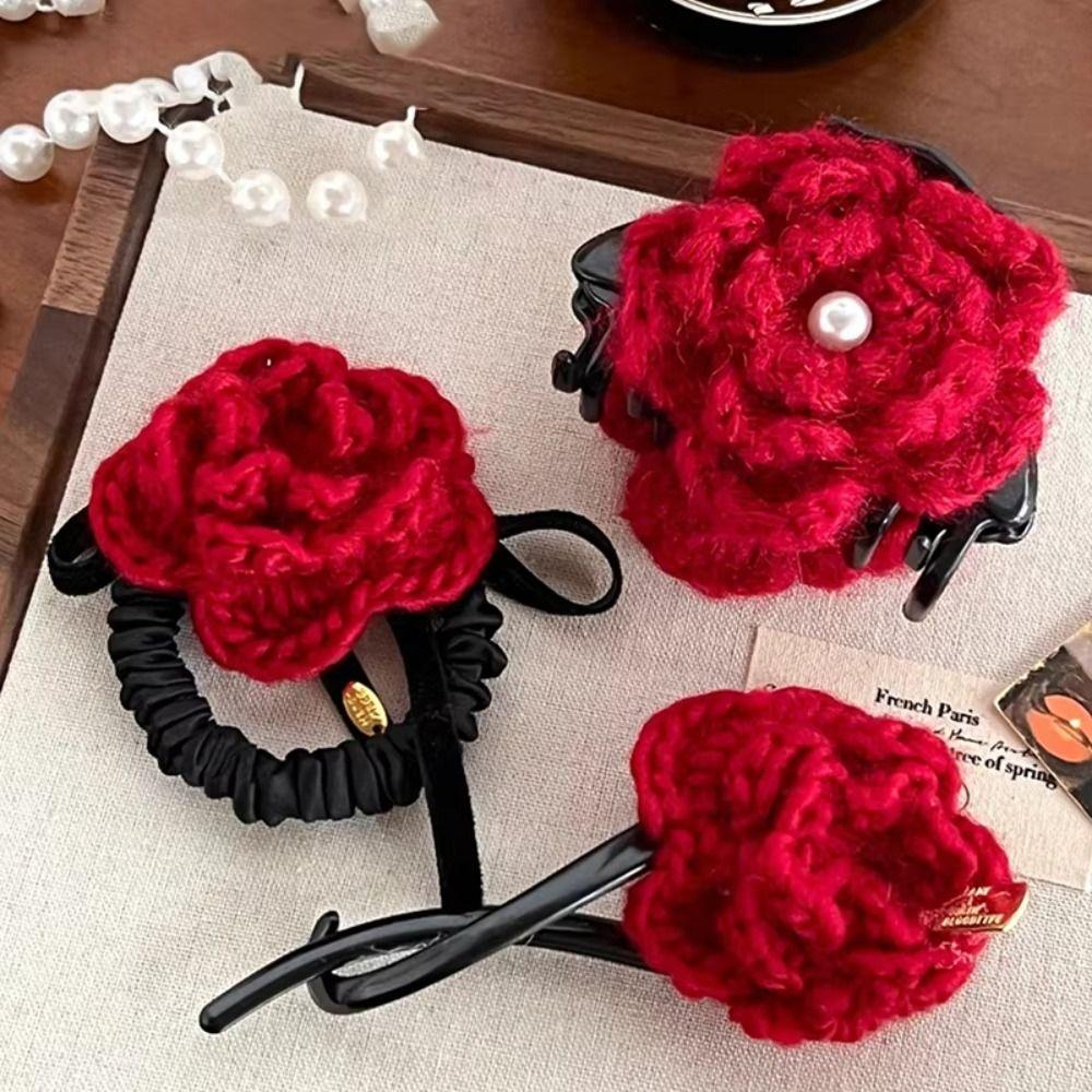 3D Rose Flower Hair Claw Wool Rubber Hair Tie Creative Wool Flower Hair Rope Daily Hair Rope
3D Rose Flower Hair Claw Wool Rubber Hair Tie Creative Wool Flower Hair Rope Daily Hair Rope