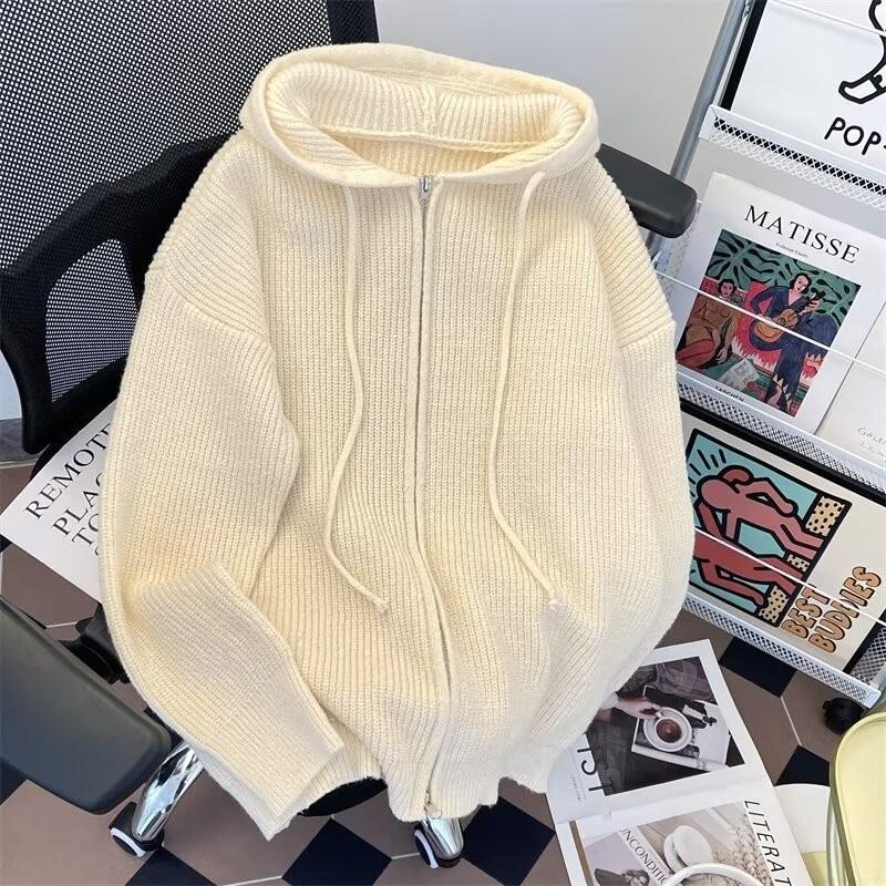 Men s Retro Hooded Double Zipper Knit Cardigan Sweater L бежевий
Men s Retro Hooded Double Zipper Knit Cardigan Sweater L бежевий