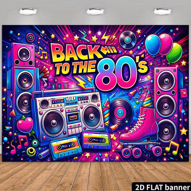 2D 80s Themed Photo Backdrop, Retro Speaker & Balloons Party Banner 47.2x31.5inch/120*80cm
2D 80s Themed Photo Backdrop, Retro Speaker & Balloons Party Banner 47.2x31.5inch/120*80cm