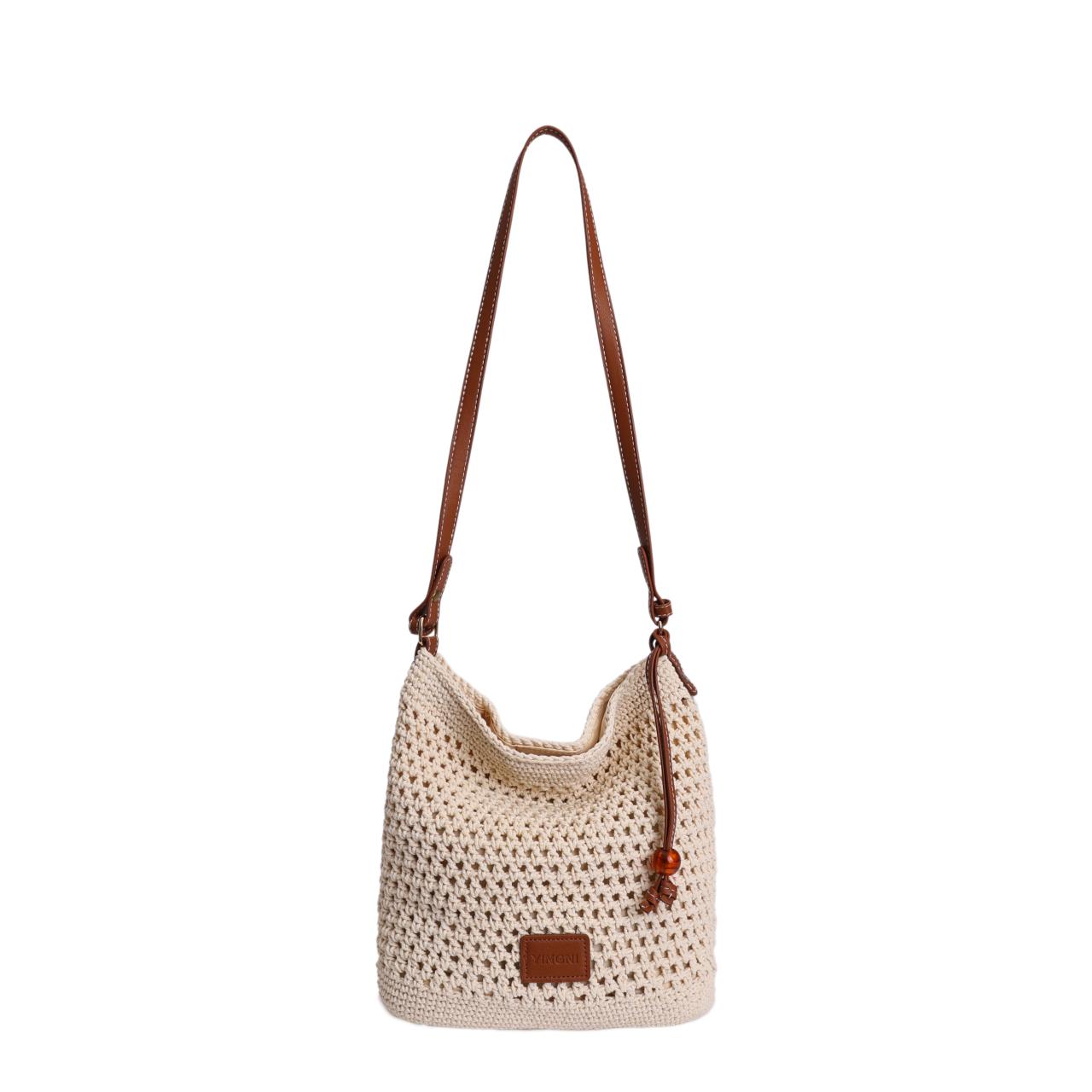 New Woven Handmade Hollow Out Shoulder Tote Bags Leather Trim Lightweight Shoulder Bags Summer Beach Vacati Handbag for Women білий
New Woven Handmade Hollow Out Shoulder Tote Bags Leather Trim Lightweight Shoulder Bags Summer Beach Vacati Handbag for Women білий