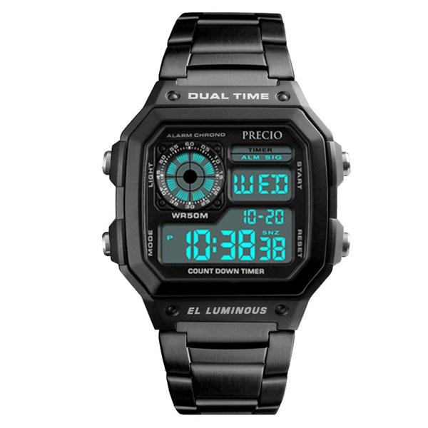 Мужские металлические водонепроницаемые электронные часы Presio P2104-B + корпус + гарантия 
Мужские металлические водонепроницаемые электронные часы Presio P2104-B + корпус + гарантия