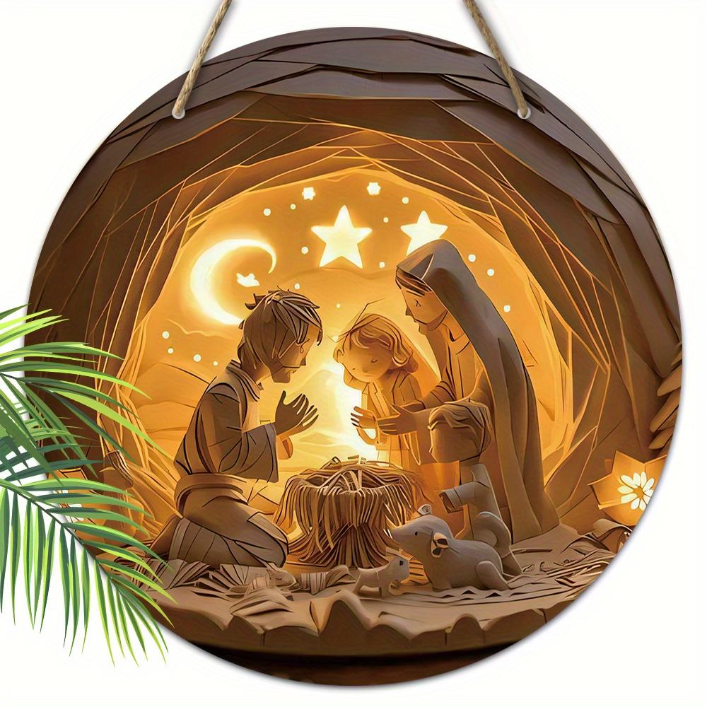 5pcs Rustic Wooden Nativity Scene Hanging Ornament - 1pc Classic Wall Plaque for Home & Office, No Electricity Required, Versatile Decor for Holidays 5pcs
5pcs Rustic Wooden Nativity Scene Hanging Ornament - 1pc Classic Wall Plaque for Home & Office, No Electricity Required, Versatile Decor for Holidays 5pcs
