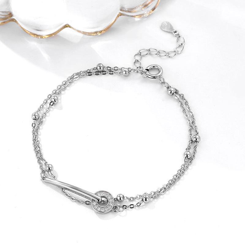 S925 Sterling Silver Double Circle Bracelet - Women s Elegant Design, Light Luxury, Exquisite Jewelry for Best Friends. 925 Silver
S925 Sterling Silver Double Circle Bracelet - Women s Elegant Design, Light Luxury, Exquisite Jewelry for Best Friends. 925 Silver