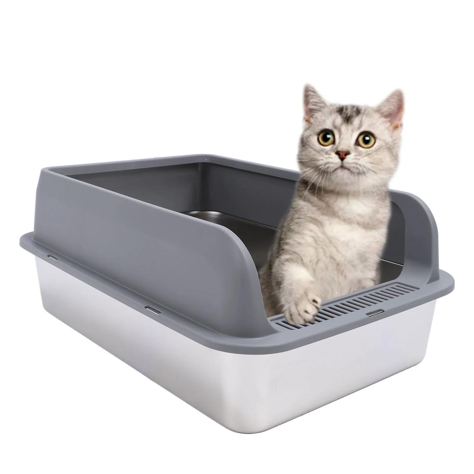 Stainless Steel Litter Box Anti Splashing Odorless Easy to Clean High Sides Semi Enclosed Cat Litter Box with Lid for Large Cats L
Stainless Steel Litter Box Anti Splashing Odorless Easy to Clean High Sides Semi Enclosed Cat Litter Box with Lid for Large Cats L
