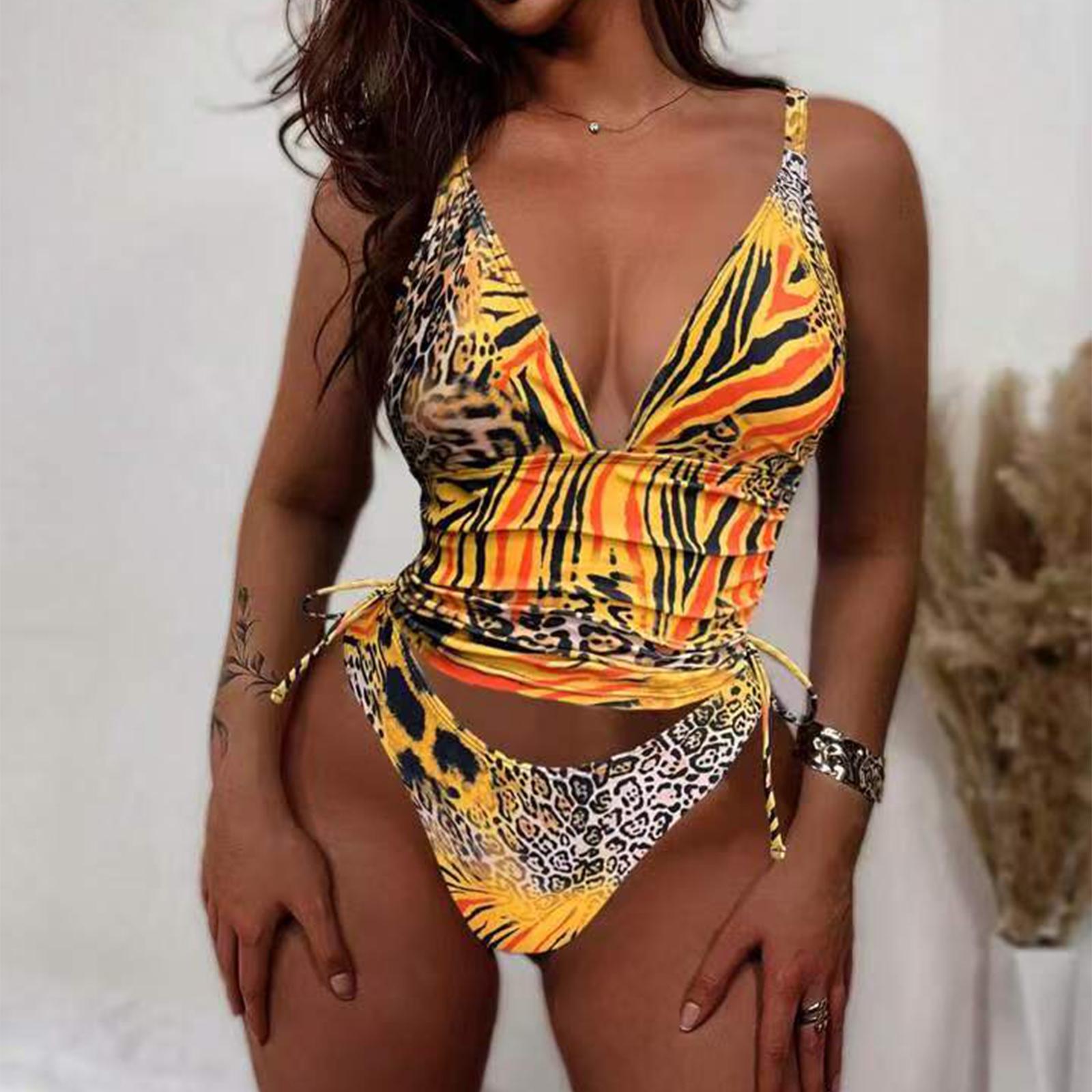 Women’s Two Piece Swimsuit Deep V Neck Tank Crop Top High Waist Bikini Set with Animal Print Pattern for Beach Pool Swimwear XL жовтий
Women’s Two Piece Swimsuit Deep V Neck Tank Crop Top High Waist Bikini Set with Animal Print Pattern for Beach Pool Swimwear XL жовтий