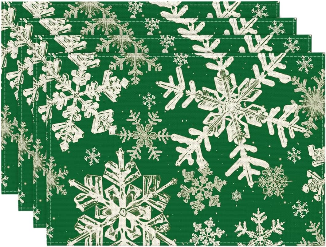 Black Snowflakes Christmas Placemats for Dining Table, 12 x 18 Inch Seasonal Winter Washable Table Mats Set of 4 4pcs
Black Snowflakes Christmas Placemats for Dining Table, 12 x 18 Inch Seasonal Winter Washable Table Mats Set of 4 4pcs