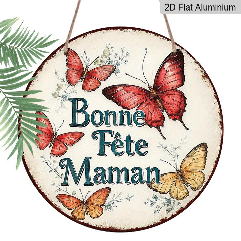 2D Flat, 1pc 7.87x7.87 Inch Round French Aluminum Sign, Happy Mother s Day Vintage Decorative Plaque, Butterfly Theme, Suitable for Decorating 1pc
2D Flat, 1pc 7.87x7.87 Inch Round French Aluminum Sign, Happy Mother s Day Vintage Decorative Plaque, Butterfly Theme, Suitable for Decorating 1pc