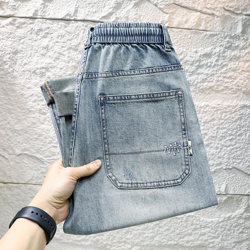 Весенние эластичные брюки-джинсы мужские укороченные джинсы цвета ностальгический синий 38
Весенние эластичные брюки-джинсы мужские укороченные джинсы цвета ностальгический синий 38