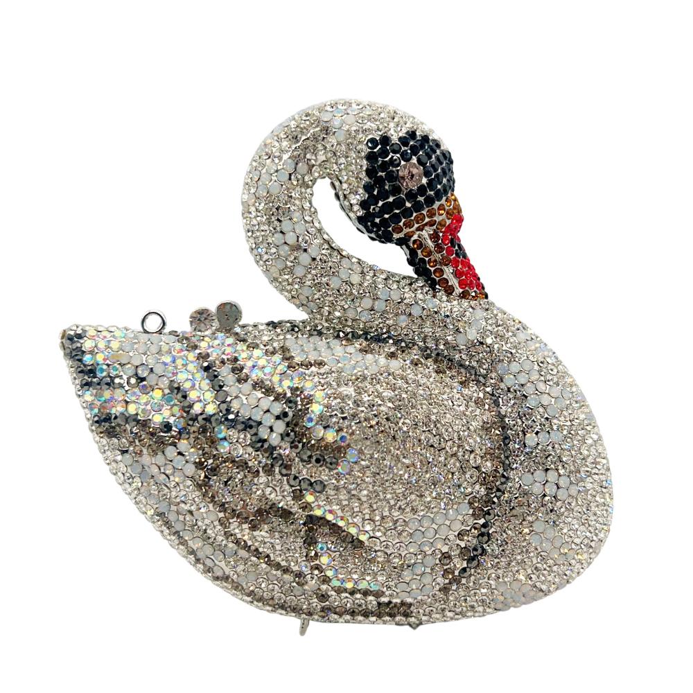 WHTUOHENG Swan Shaped Crystal Evening Bags Diamond Sparkling Clutch Purses Rhinestone Hard Metal Handbags Wedding Party Bag 16.5cmX15cmX6cm
WHTUOHENG Swan Shaped Crystal Evening Bags Diamond Sparkling Clutch Purses Rhinestone Hard Metal Handbags Wedding Party Bag 16.5cmX15cmX6cm