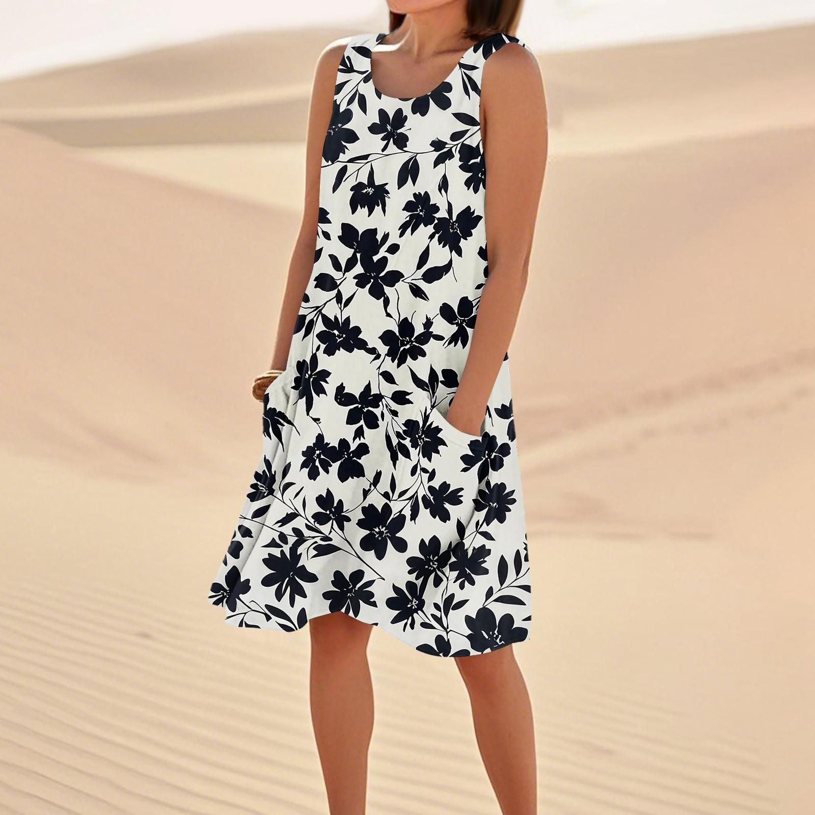 Print Dresses For Women Loose Beach Vacation Casual Sleeveless Sundresses With Pockets Tank Dress L
Print Dresses For Women Loose Beach Vacation Casual Sleeveless Sundresses With Pockets Tank Dress L