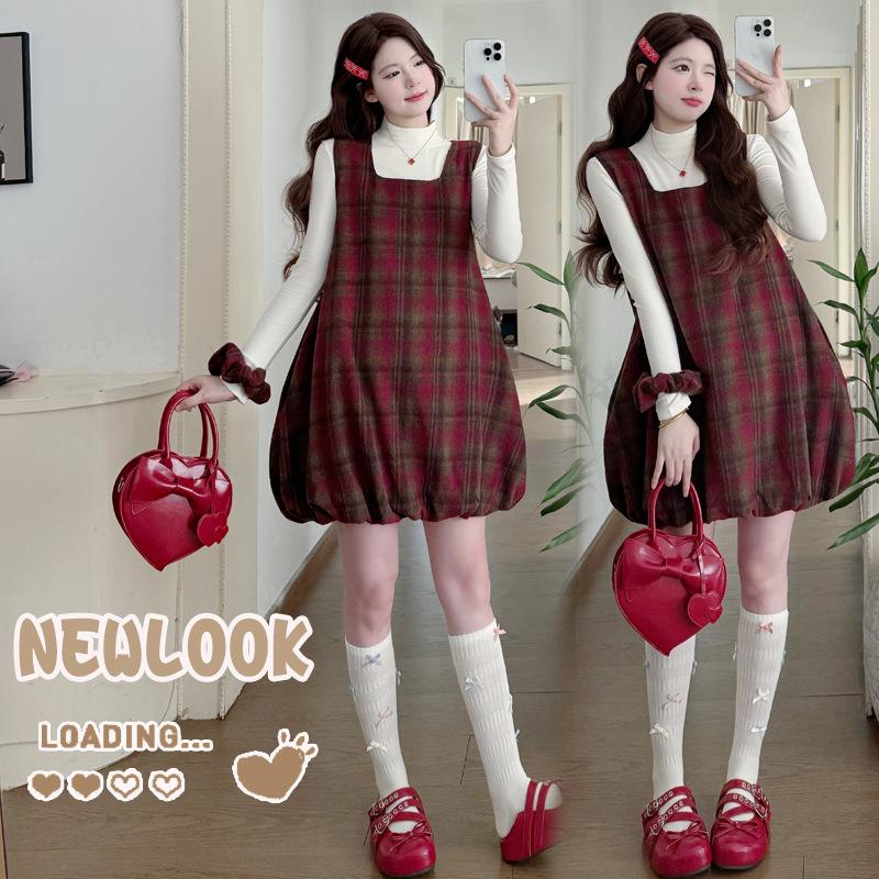 Maternity Retro Plaid Wool Dress & Overalls Set for Autumn/Winter 2026 - Petite Collection XL
Maternity Retro Plaid Wool Dress & Overalls Set for Autumn/Winter 2026 - Petite Collection XL