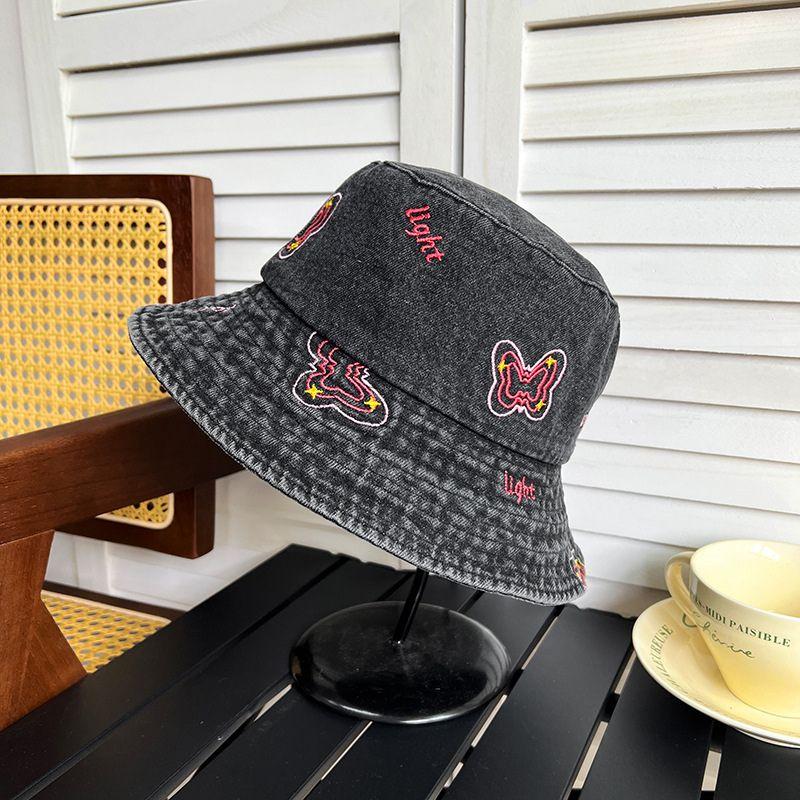 Fashion Butterfly Embroidery Fisherman Hat for Women Blue Denim Wide Brim Sunshade Dome Bucket Hat Girls Ladies Outdoor Hat one size
Fashion Butterfly Embroidery Fisherman Hat for Women Blue Denim Wide Brim Sunshade Dome Bucket Hat Girls Ladies Outdoor Hat one size
