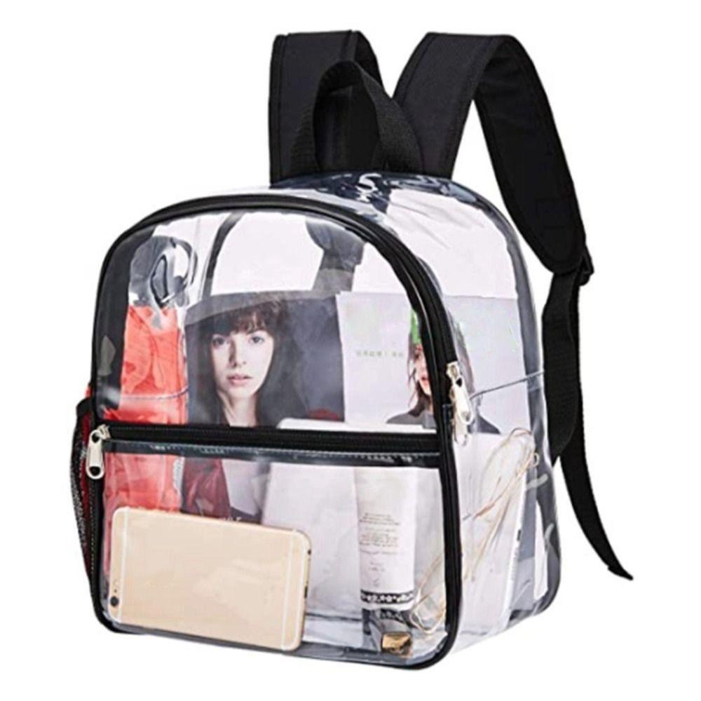 with Adjustable Straps Clear Backpack PVC School Storage Backbags Visible Knapsack Work чорний
with Adjustable Straps Clear Backpack PVC School Storage Backbags Visible Knapsack Work чорний