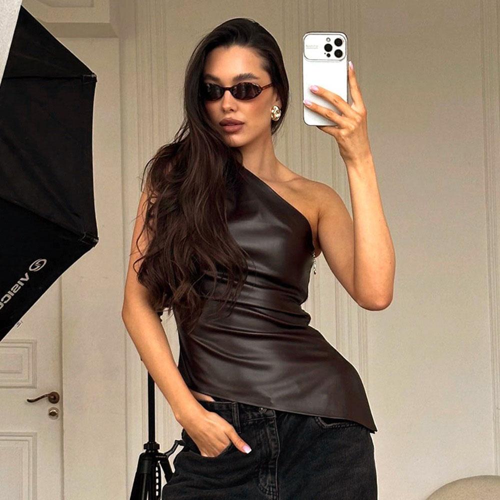 2025 Fall Snd Winter New Pure Color Slim Sleeveless One-Shoulder Slanting Collar Zipper Show Thin Jacket S чорний
2025 Fall Snd Winter New Pure Color Slim Sleeveless One-Shoulder Slanting Collar Zipper Show Thin Jacket S чорний