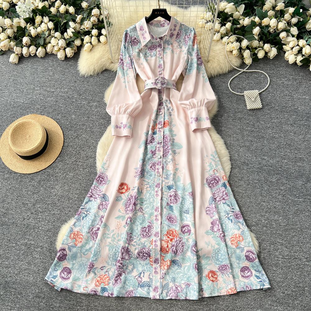French Style Retro Elegant Shirt Dress Women Single-breasted Flower Print Long Party Dress Female Casual Chic Festival Clothing New S фиолетовый
French Style Retro Elegant Shirt Dress Women Single-breasted Flower Print Long Party Dress Female Casual Chic Festival Clothing New S фиолетовый