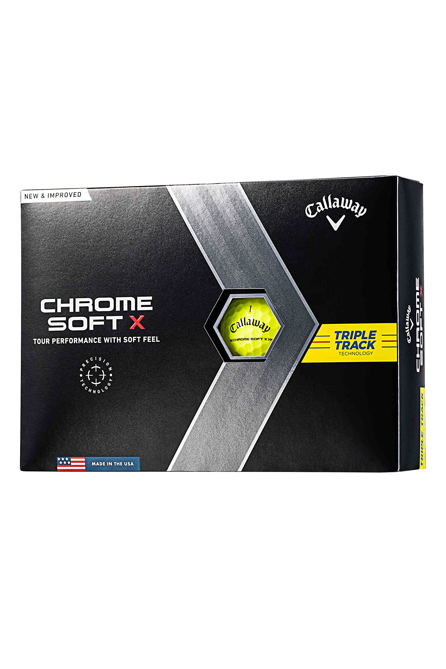 М яч для гольфу Callaway CHROME SOFT X 2022 1 дюжина (12 штук) 4-елементний потрійний трек жовтого кольору
М яч для гольфу Callaway CHROME SOFT X 2022 1 дюжина (12 штук) 4-елементний потрійний трек жовтого кольору