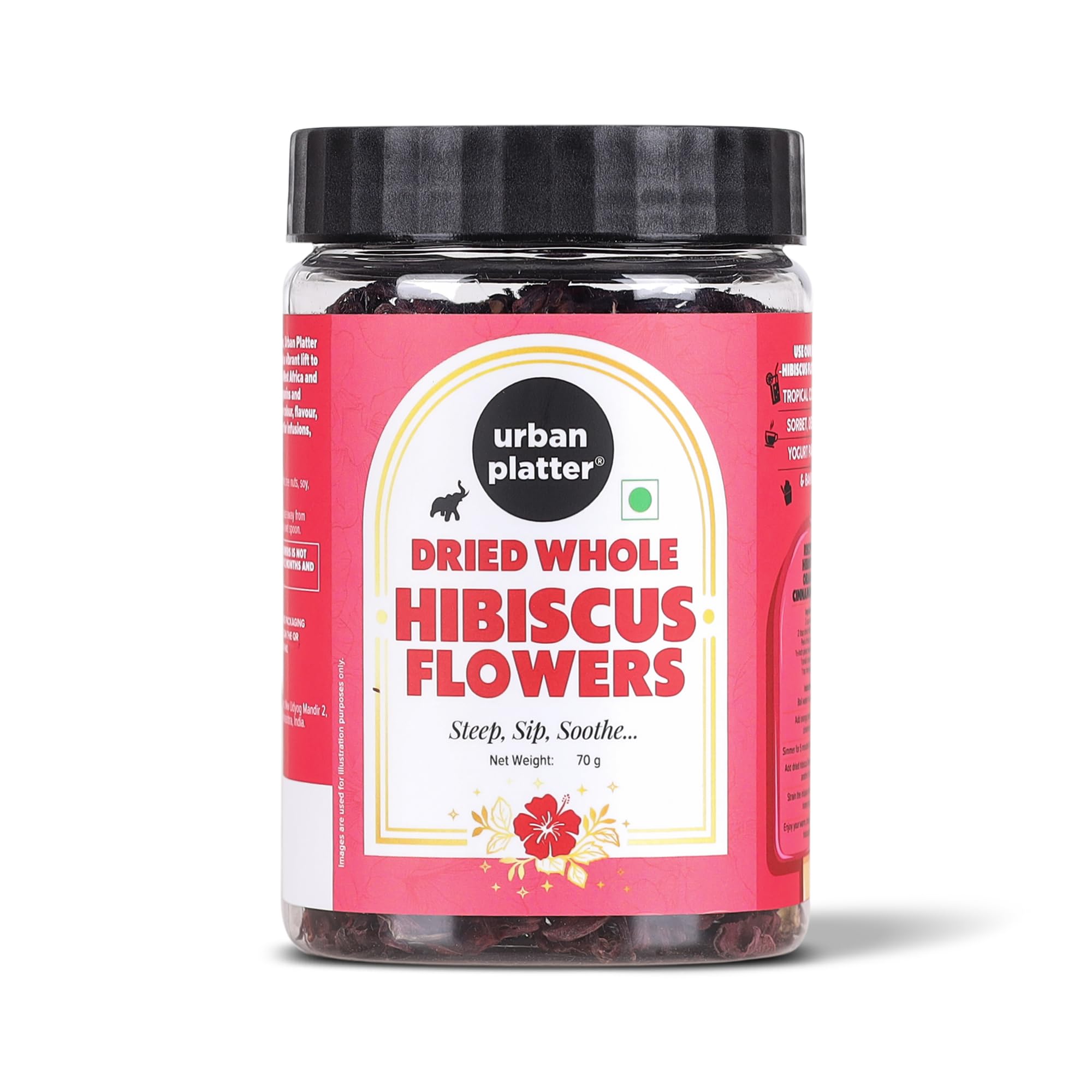 Urban Platter Whole Dried Hibiscus Flowers, 70g (Tart & Floral | Antioxidant-Rich | Caffeine-free)
Urban Platter Whole Dried Hibiscus Flowers, 70g (Tart & Floral | Antioxidant-Rich | Caffeine-free)