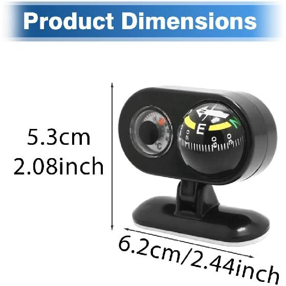 MACHSWON Dashboard Compass, Car Compass Ball with Temperature Indicator Compatible with Most Cars, Trucks, Boats, RVs, and Other Vehicles, Black, 1
MACHSWON Dashboard Compass, Car Compass Ball with Temperature Indicator Compatible with Most Cars, Trucks, Boats, RVs, and Other Vehicles, Black, 1